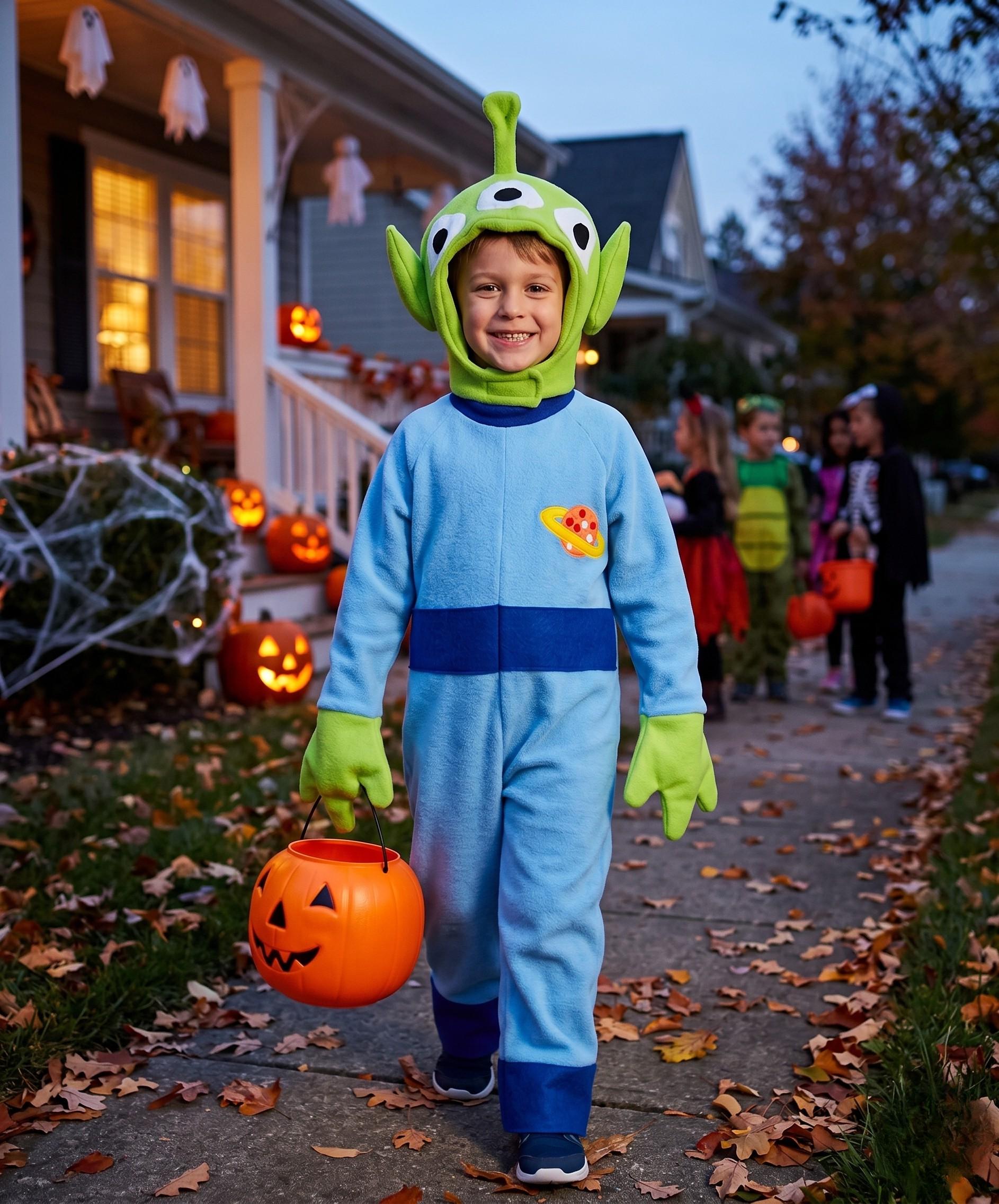 3 Eyed Alien Costume Blue Green Halloween, Kids Alien Halloween Costum – Yellow Cardinal Studio