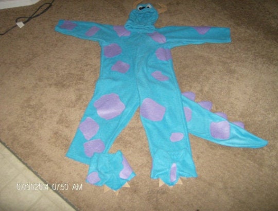 Unisex Sully Sulley Halloween Costume Outfit, Adult Blue Monster Costume, Fleece Monster Halloween Costume, Funny Monster Cosplay