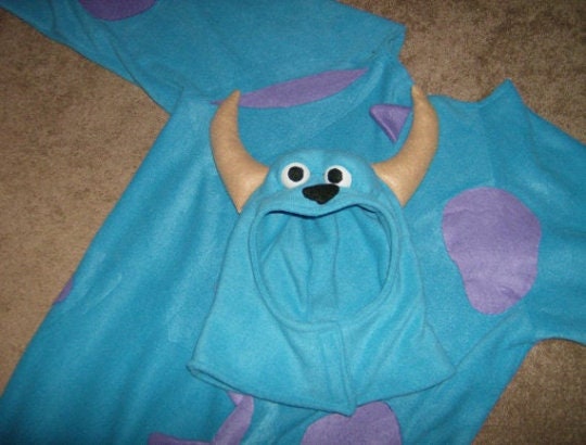 Unisex Sully Sulley Halloween Costume Outfit, Adult Blue Monster Costume, Fleece Monster Halloween Costume, Funny Monster Cosplay