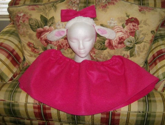 Lamb Lamby Halloween Costume Headband Set, Lamby Tutu Costume, Girls Sheep Halloween Costume, Cute Farm Animal Dress Up