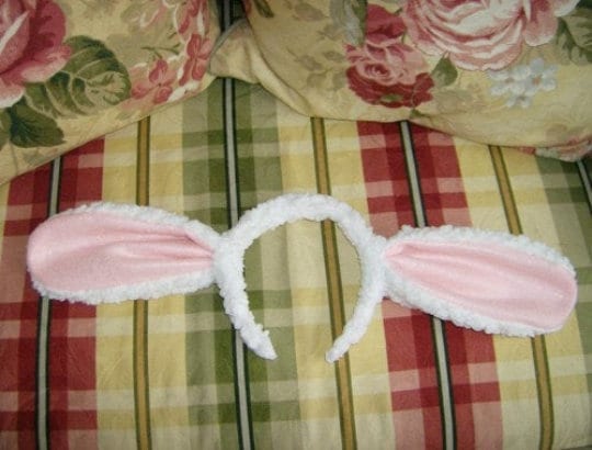 Handmade Lamb Ears Headband, Pink Bow Tutu, Farm Animal Costume