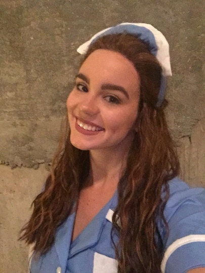 Waitress Dress Costume Halloween Uniform Maid Blue Retro Diner Dress Pinup Hostess Rockabilly Outfit