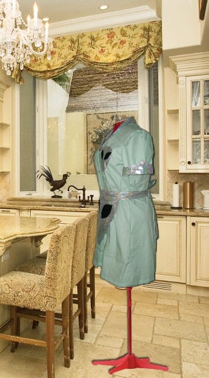 Alien Waitress Dress Costume Uniform Maid Retro UFO Diner Dress Pinup Halloween Rockabilly Outfit