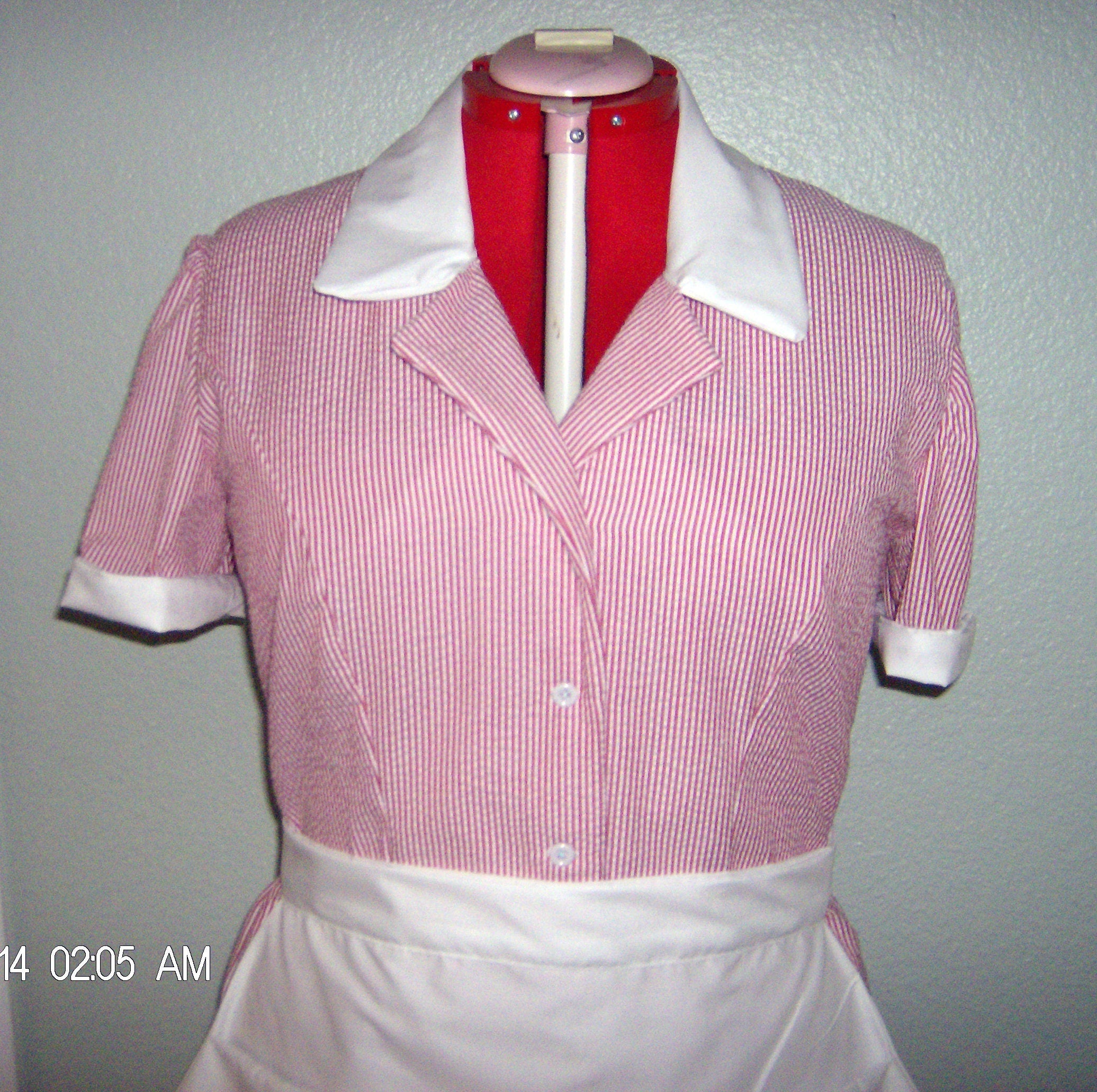 Ruby Diner Waitress Dress Costume: Retro 50s Rockabilly Uniform, Custom Made