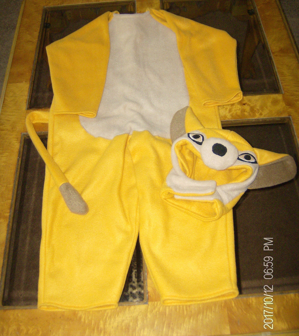 Kids Fleece Meerkat Costume, Hooded Bodysuit, Halloween Safari Animal Cosplay