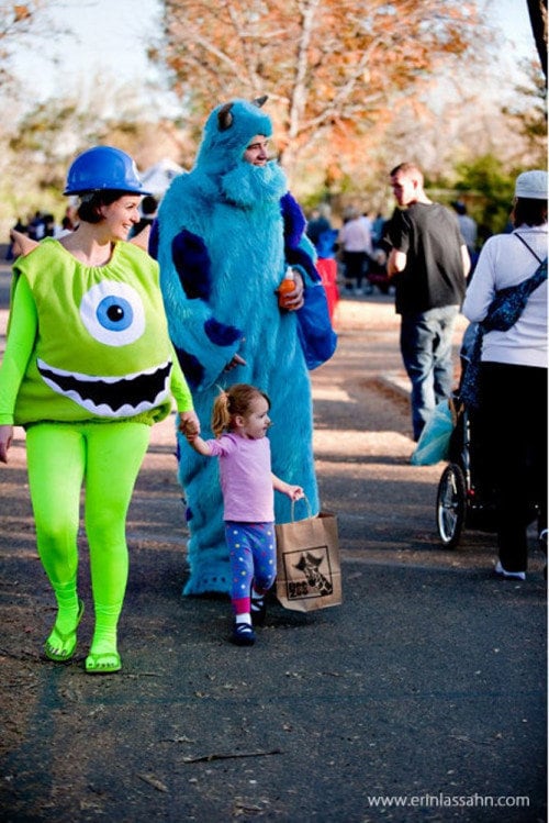 Mike Wazowski Monster Fleece Costume, Hand Appliqued Face, Halloween Dress Up