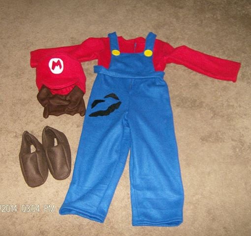 Kids Mario Halloween Costume, Video Game Inspired Retro Plumber Outfit