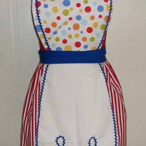 Wonder Bread Circus Waitress Apron Costume Retro Diner Pinup Maid Halloween Rockabilly Uniform