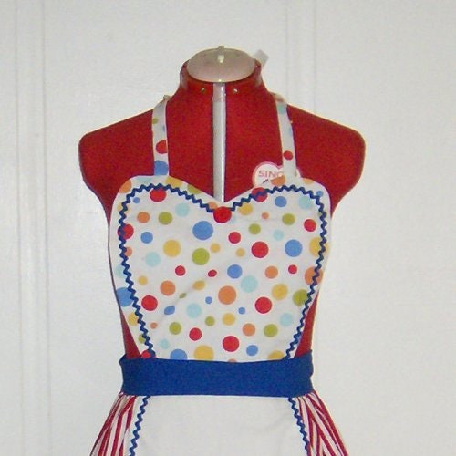 Wonder Bread Circus Waitress Apron Costume Retro Diner Pinup Maid Halloween Rockabilly Uniform