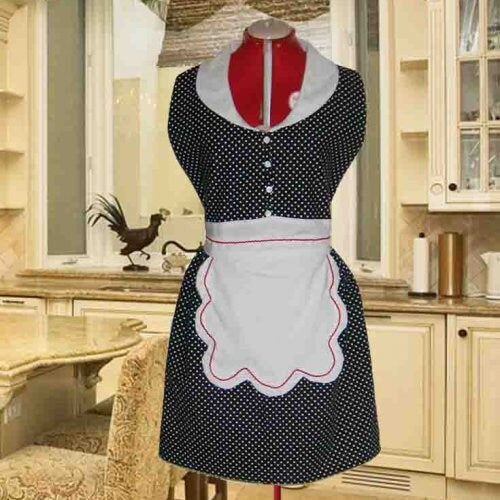 Lucy Inspired Waitress Apron Costume Retro Pinup Maid Uniform Rockabilly Halloween Cosplay