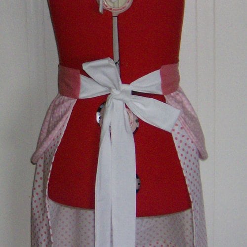 Little Bo Peep Apron Costume Retro Maid Waitress Uniform Pink Pinup Halloween Cosplay Outfit