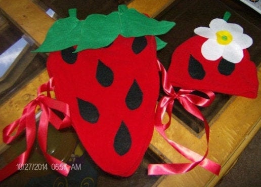 Strawberry Halloween Costume Outfit, Fruit Halloween Costume for Kids, Cute Strawberry Costume Set, Berry Sweet Dress Up