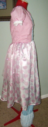 Girls Bo Peep Halloween Costume, Storybook Shepherdess Dress Up, Pink Polka Dot Skirt