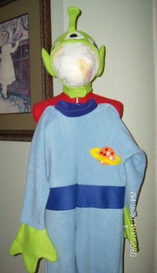 Kids Fleece Alien Costume, 3-Eyed Space Creature Halloween Outfit