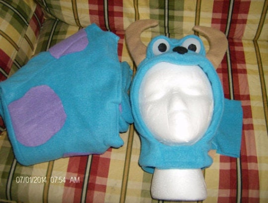 Unisex Sully Sulley Halloween Costume Outfit, Adult Blue Monster Costume, Fleece Monster Halloween Costume, Funny Monster Cosplay