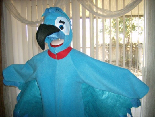 Macaw Blu Blue Jewel Rio Bird Halloween Costume Outfit, Bird Halloween Costume, Tropical Bird Costume for Kids, Colorful Parrot Cosplay