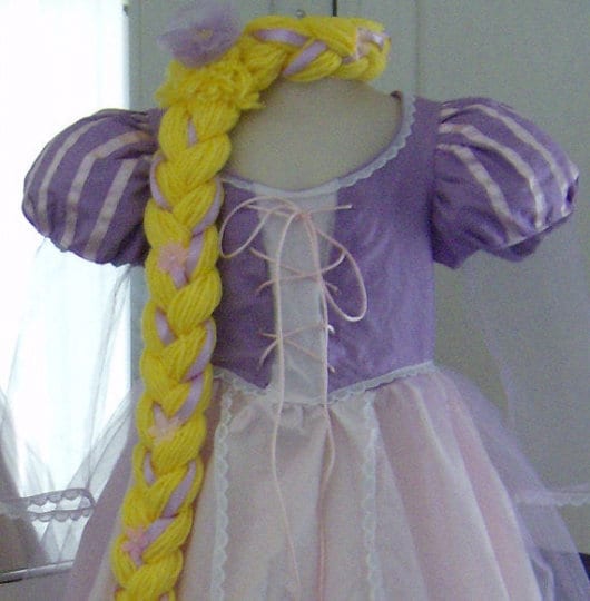 Rapunzel Yarn Wig Princess Halloween Costume , Long Blonde Princess Wig, Fairytale Halloween Costume Accessory, Fantasy Cosplay Hair