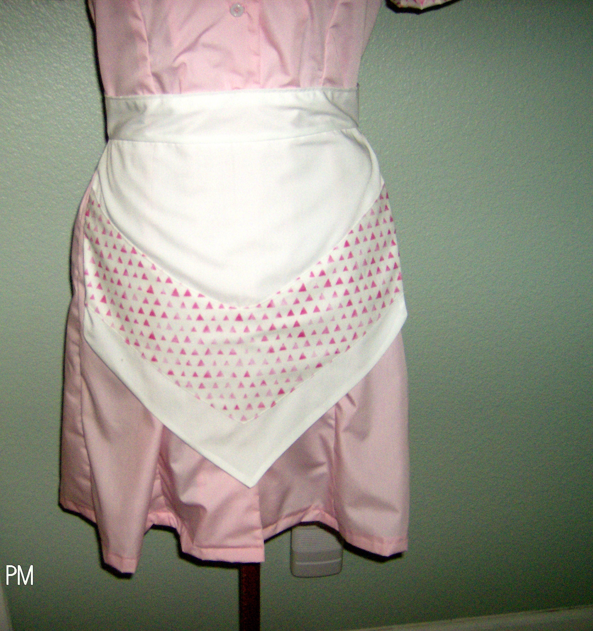 Pink Waitress Dress Costume Uniform Maid Pink Retro Diner Dress Pinup Hostess Halloween Rockabilly Outfit