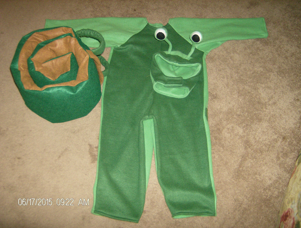 Green Snail With Shell Halloween Costume Outfit, Kids Snail Halloween Costume, Cute Garden Animal Costume, Plush Snail Costume for Kids