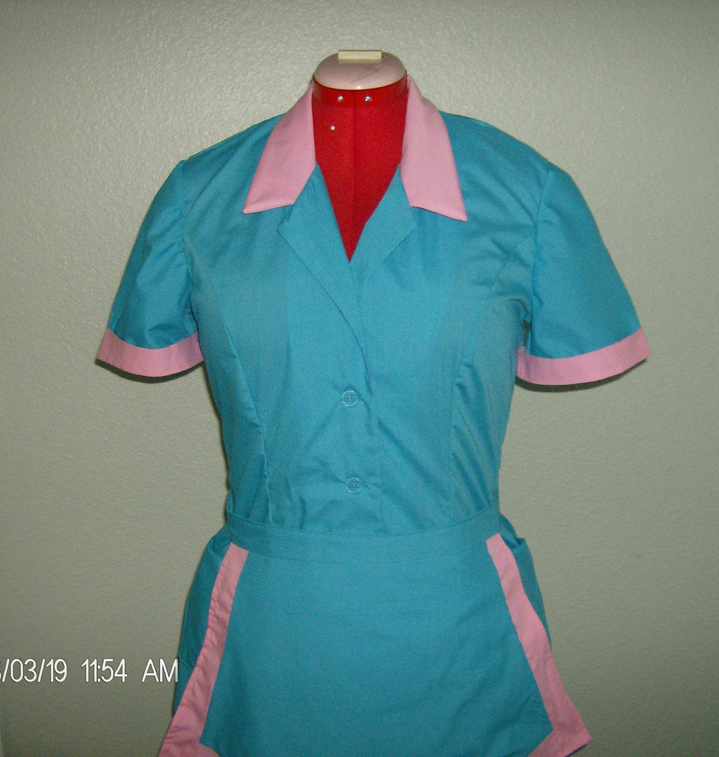 Waitress Dress Halloween Costume Uniform Retro Diner Hostess Dress Pinup Rockabilly Costume Outfit