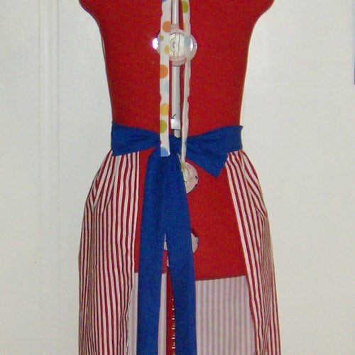 Wonder Bread Circus Waitress Apron Costume Retro Diner Pinup Maid Halloween Rockabilly Uniform