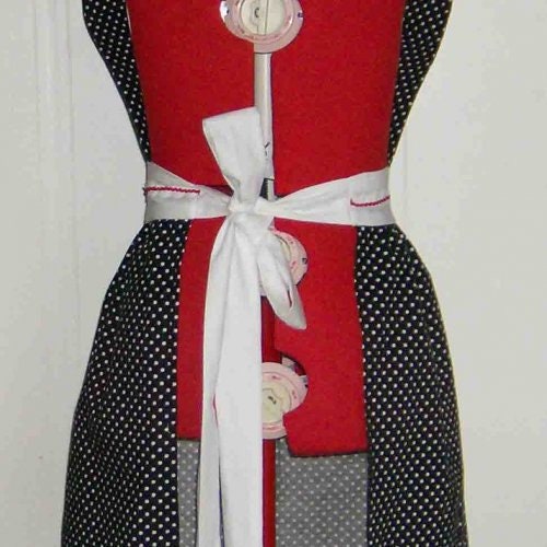 Lucy Inspired Waitress Apron Costume Retro Pinup Maid Uniform Rockabilly Halloween Cosplay