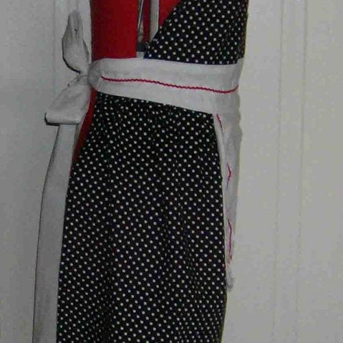 Lucy Inspired Waitress Apron Costume Retro Pinup Maid Uniform Rockabilly Halloween Cosplay
