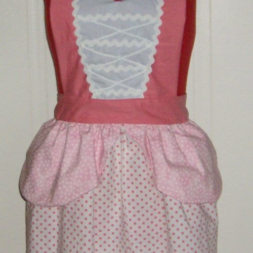 Little Bo Peep Apron Costume Retro Maid Waitress Uniform Pink Pinup Halloween Cosplay Outfit