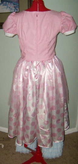Girls Bo Peep Halloween Costume, Storybook Shepherdess Dress Up, Pink Polka Dot Skirt