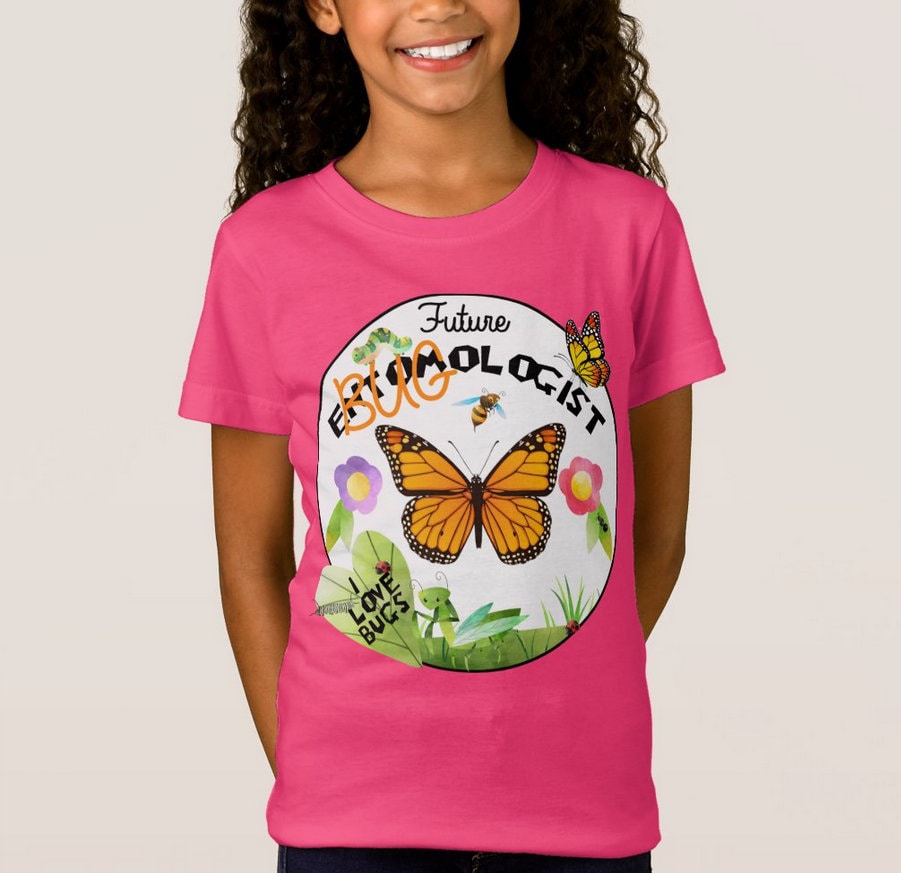 Future Entomologist Bugologist Girls T Shirt Kid SIZE You Choose The Color Custom Made Personalized