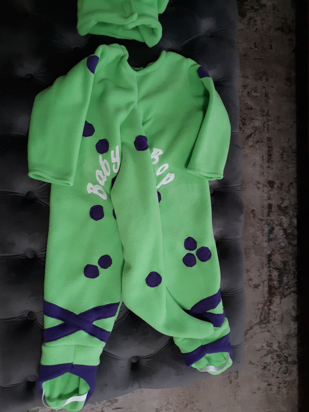 Baby Bop Fleece Dinosaur Costume, Purple Halloween Outfit, Retro Character Toddler Dress-Up