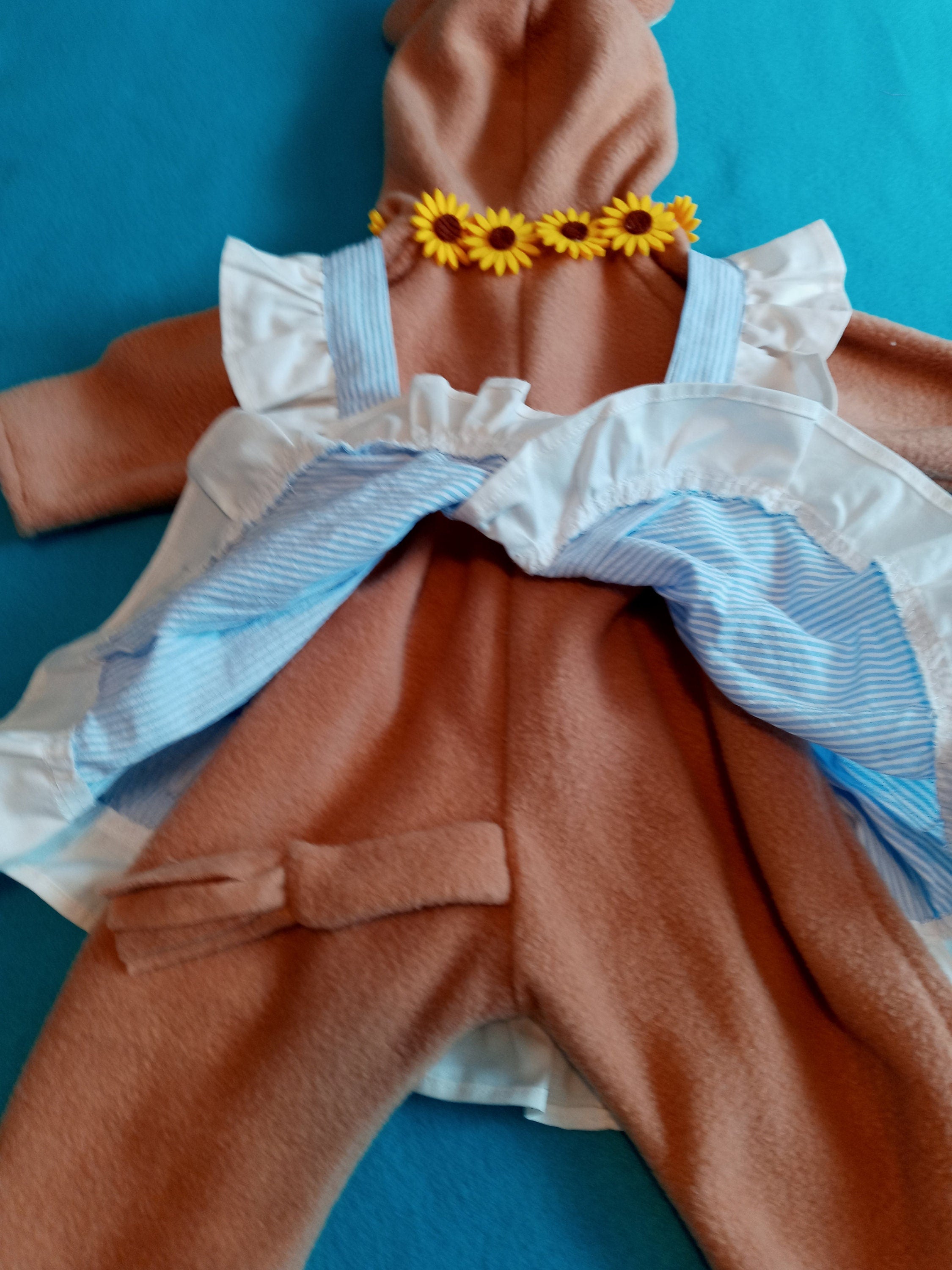 Brown Cow Fleece Costume with Apron, Farm Animal Halloween Outfit