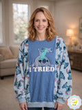 Upcycled Vintage Stitch Fleece Sweatshirt – Cozy XL Pullover Hoodie