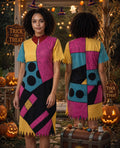 Sally Stitches Halloween Costume Dress, Women's Patchwork Costume, Gothic Rag Doll Halloween Costume, Spooky Cute Outfit