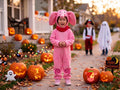 Pink Fleece Elephant Costume for Kids, Halloween Animal Outfit