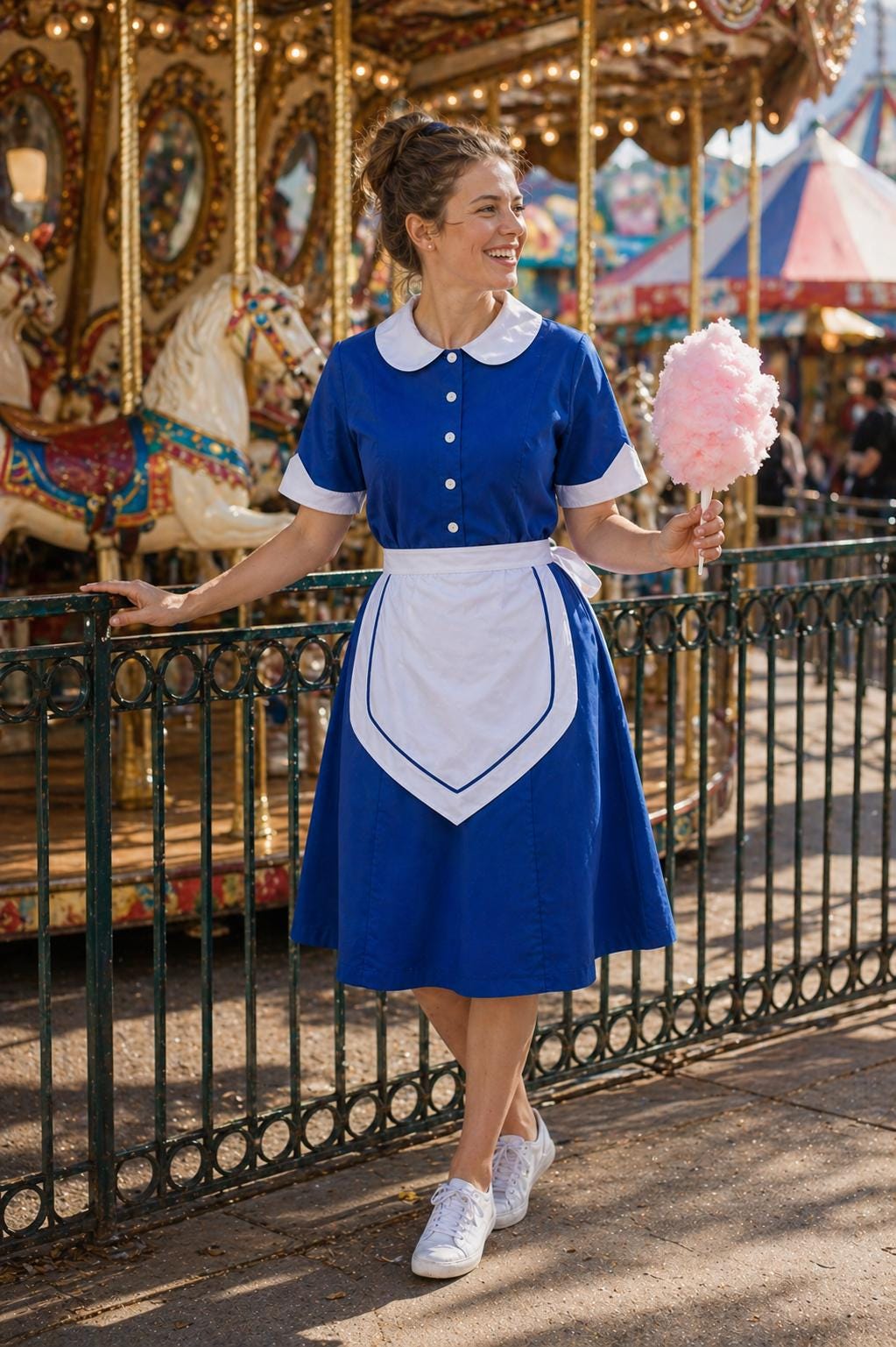 Waitress Halloween Dress Costume Uniform Diner Hostess Maid Retro Pinup Dress Rockabilly Outfit