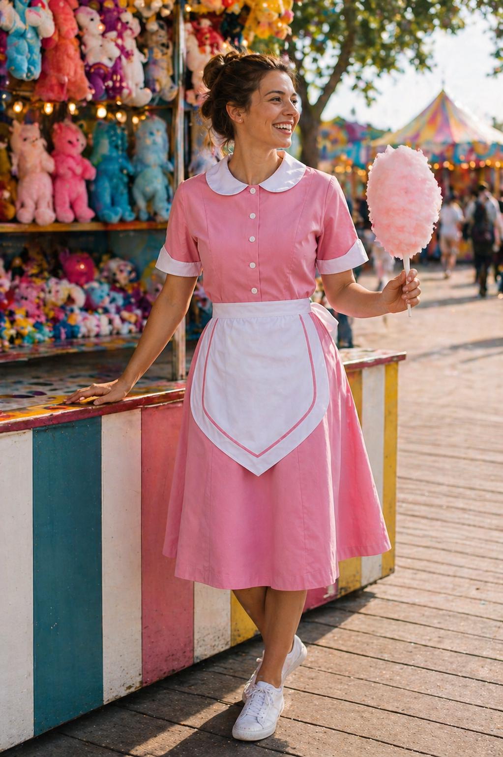 Waitress Dress Costume Uniform Retro Diner Waitress Dress Pinup Hostess Halloween Rockabilly Outfit