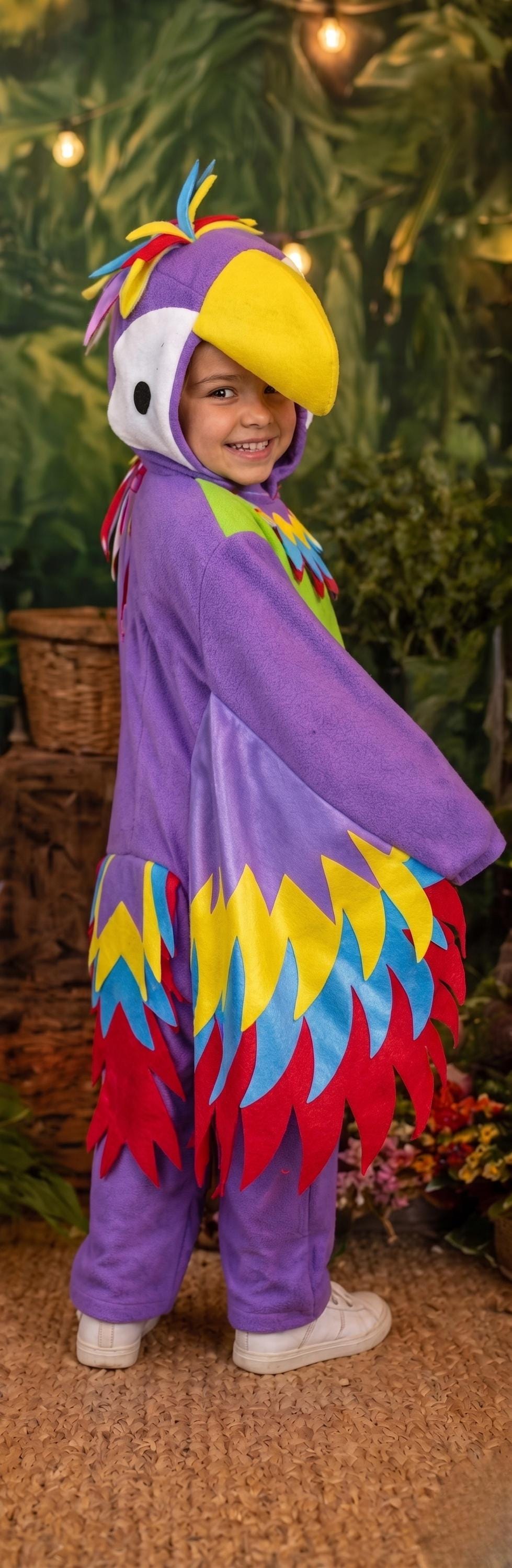 Kids Parrot Bird Halloween Costume, Kids Bird Costume, Tropical Animal Halloween Costume, Colorful Parrot Outfit, Jungle Bird Suit