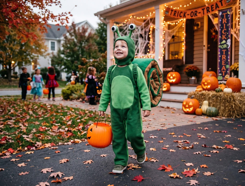 Green Snail With Shell Halloween Costume Outfit, Kids Snail Halloween Costume, Cute Garden Animal Costume, Plush Snail Costume for Kids