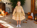 Girls Ghostbuster Costume Dress, Movie-Inspired Halloween Outfit, Tan Jumpsuit Style