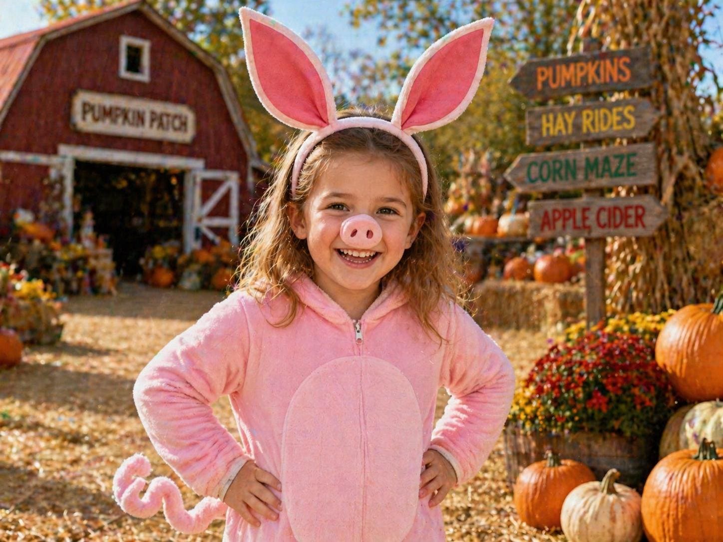 Handmade Pig Ears Headband, Felt Farm Animal Costume Accessory