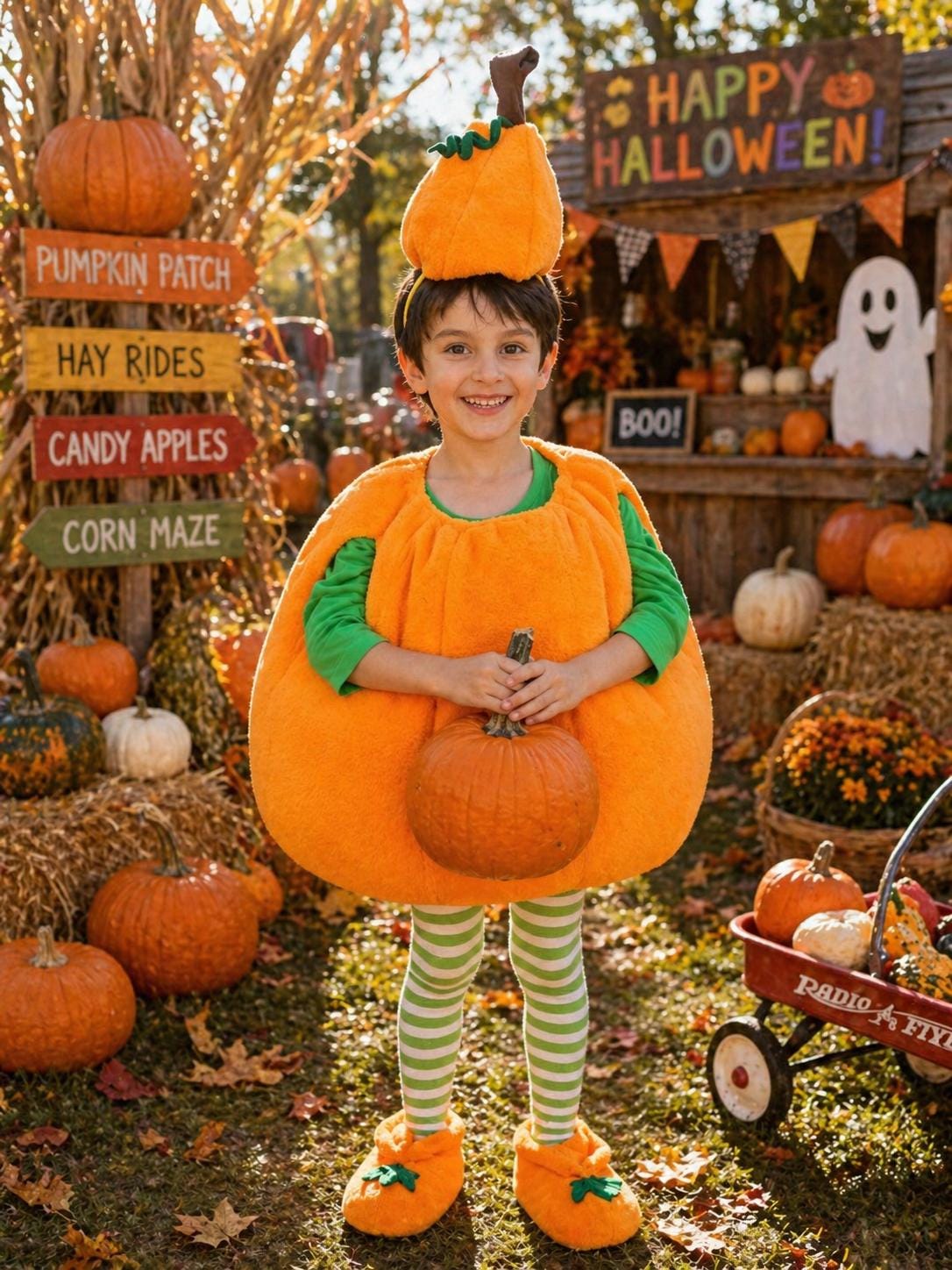 Kids Minky Pumpkin Costume, Halloween Outfit, Fall Harvest Dress Up