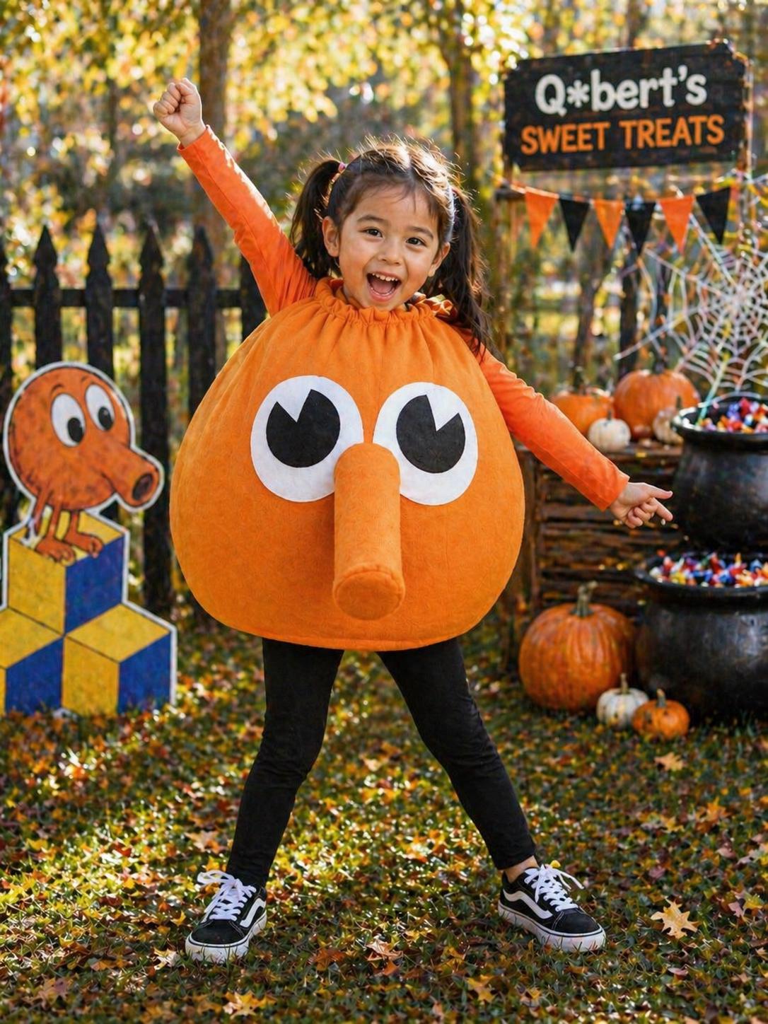 Kids Qbert Monster Halloween Costume Cartoon Video Game 80's Costume Custom Made