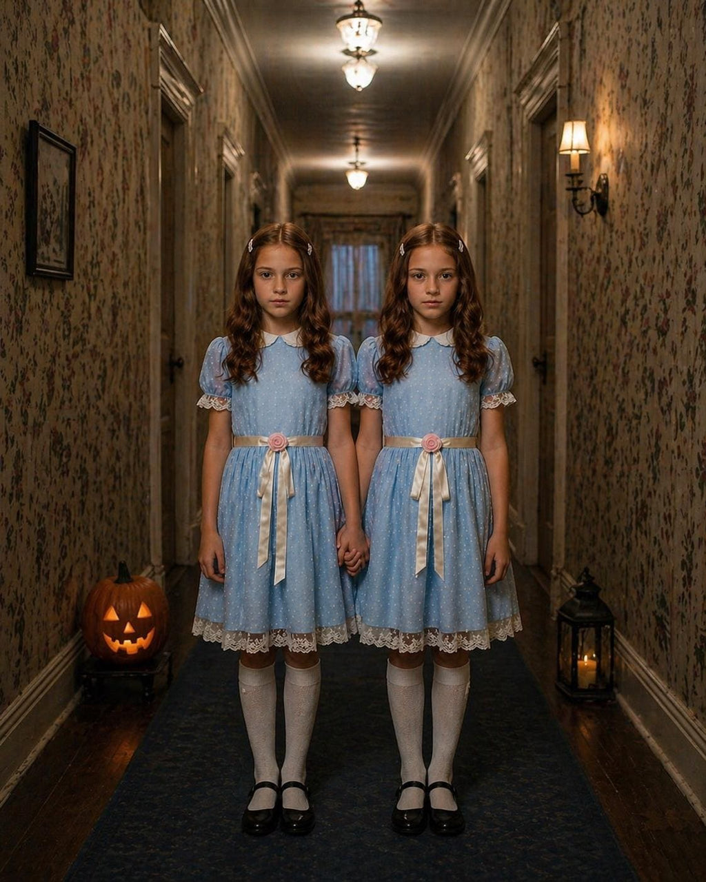 Girls The Shining Grady Twins Halloween Costume , Creepy Twin Girls Costume, Horror Movie Halloween Costume, Matching Sister Costumes