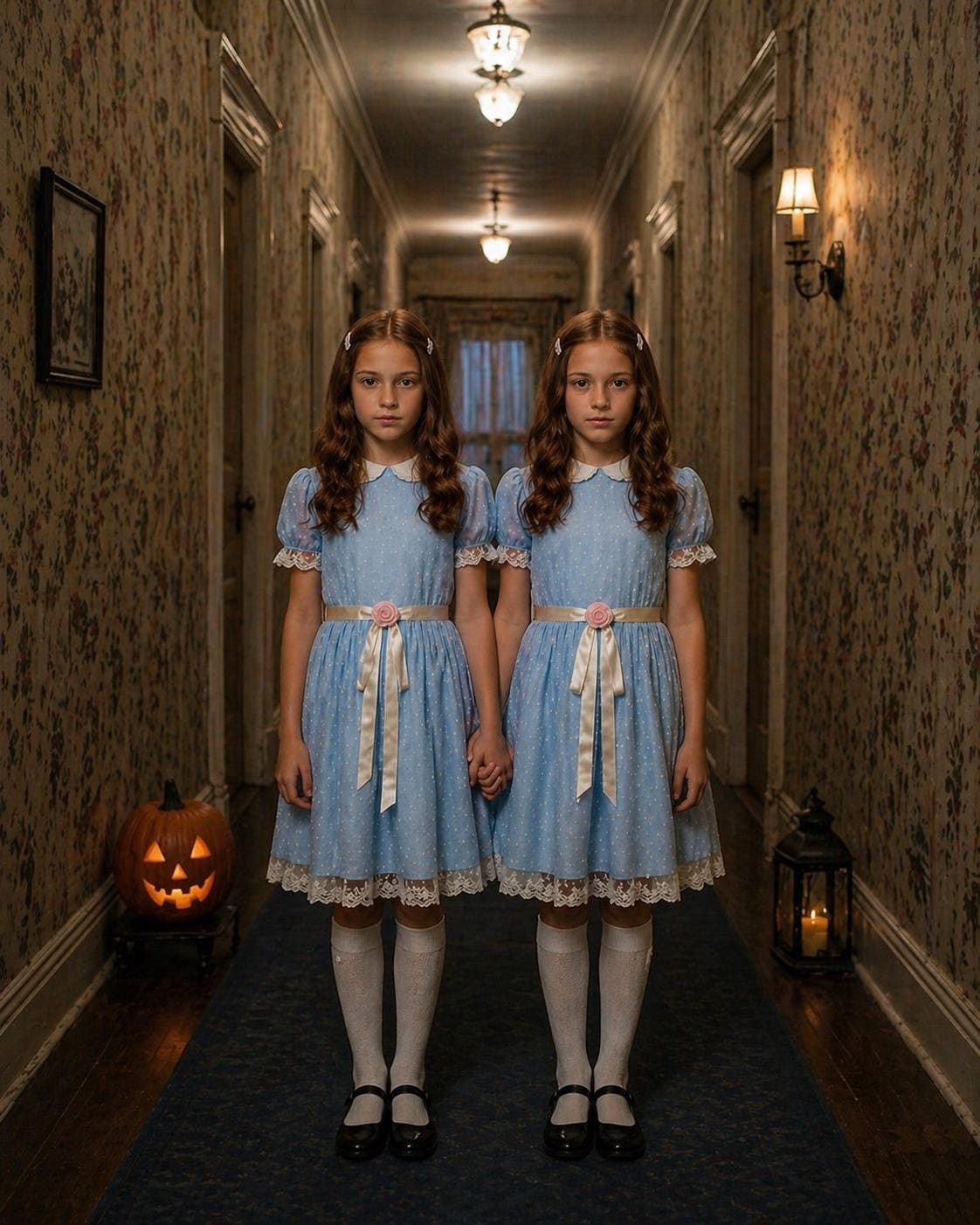Girls Grady Twins Costume, The Shining Horror Dress, Halloween Matching Sisters Outfit