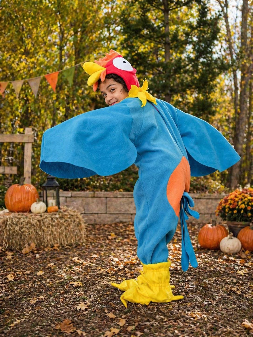 Kids Hei Hei Rooster Fleece Costume, Halloween Tropical Bird Outfit