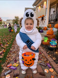 Michelin Man Puffed Fleece Halloween Costume Tire Mascot Inspired Fleece Cosplay Funny Character Outfit
