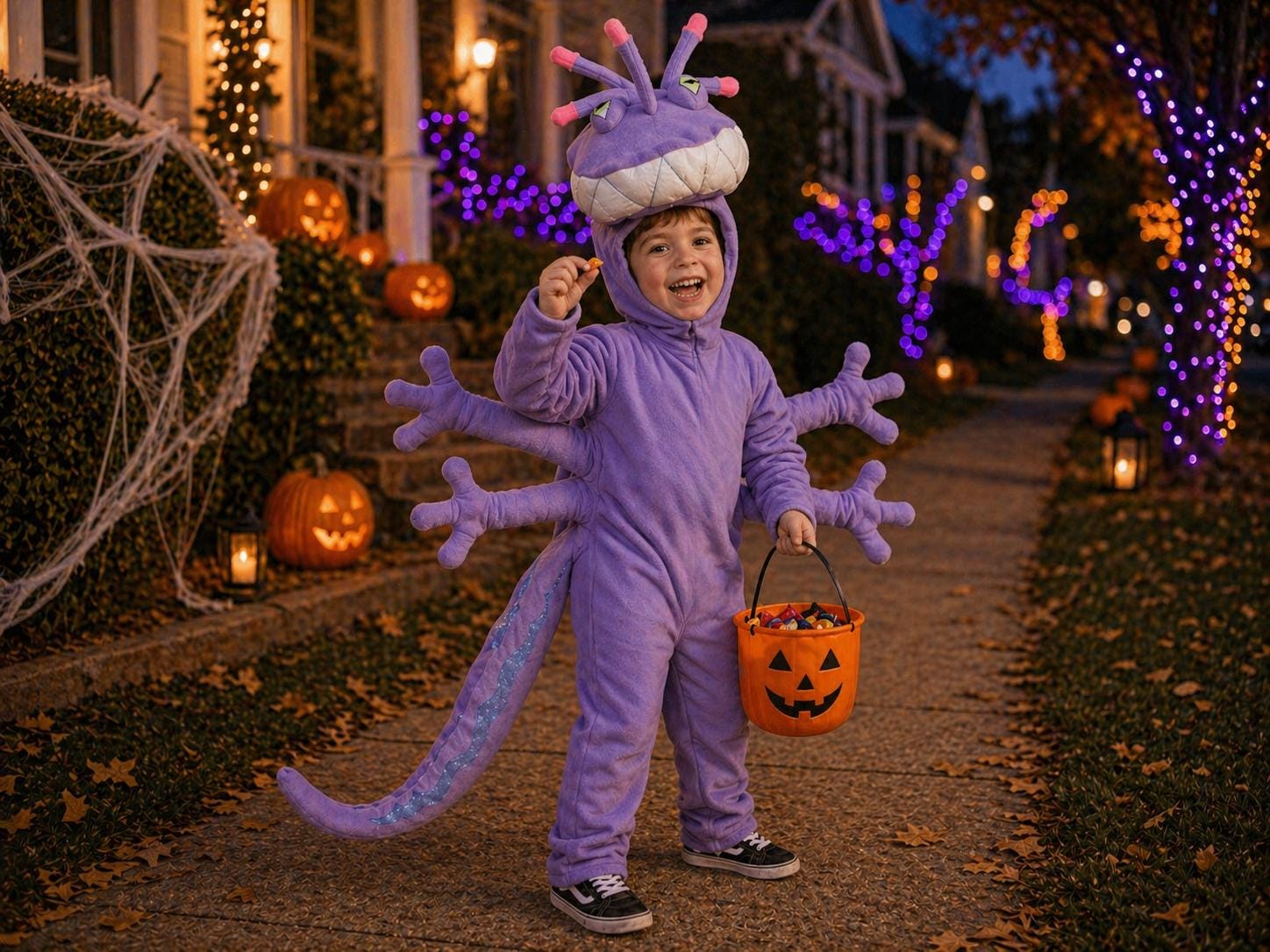 Purple Monster Randall Alien Halloween Costume Monster Inspired Alien Cosplay Fleece Creature Character Outfit