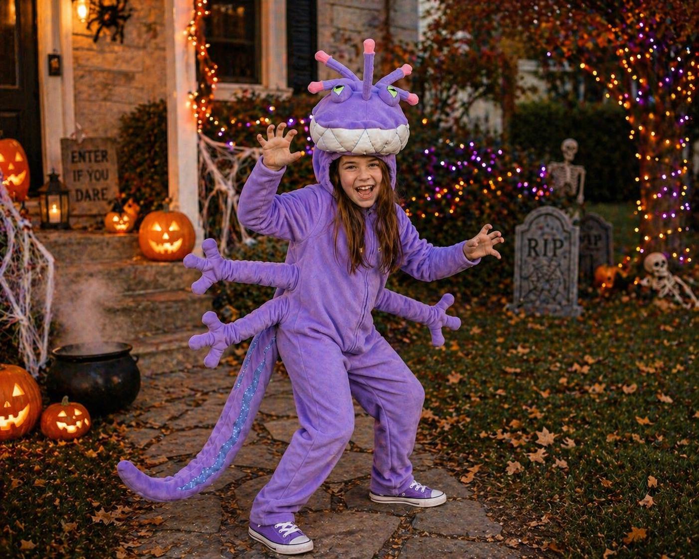 Purple Monster Randall Alien Halloween Costume Monster Inspired Alien Cosplay Fleece Creature Character Outfit