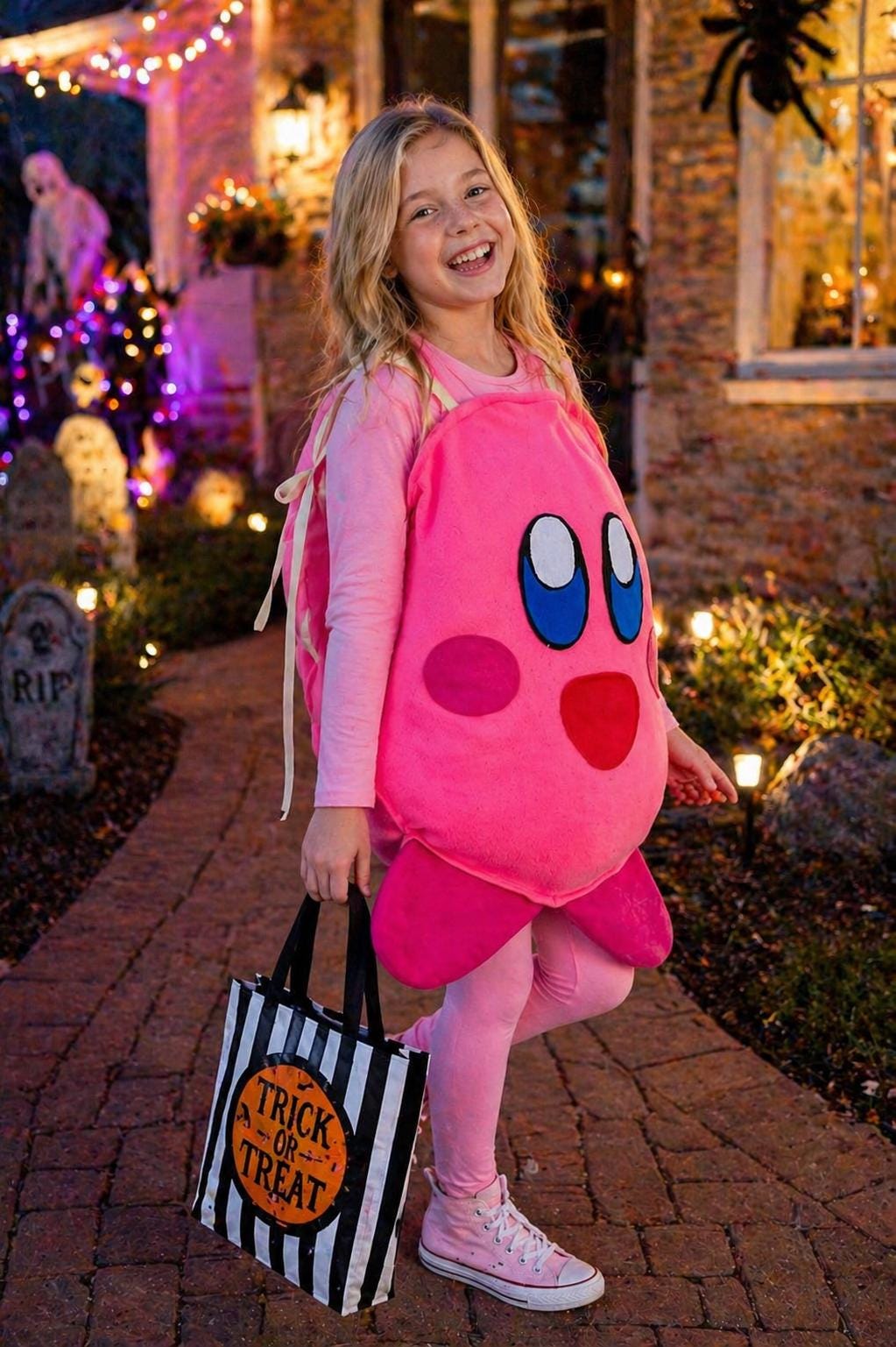 Handmade Pink Kirby Costume with Star Boots, Nintendo Game Cosplay